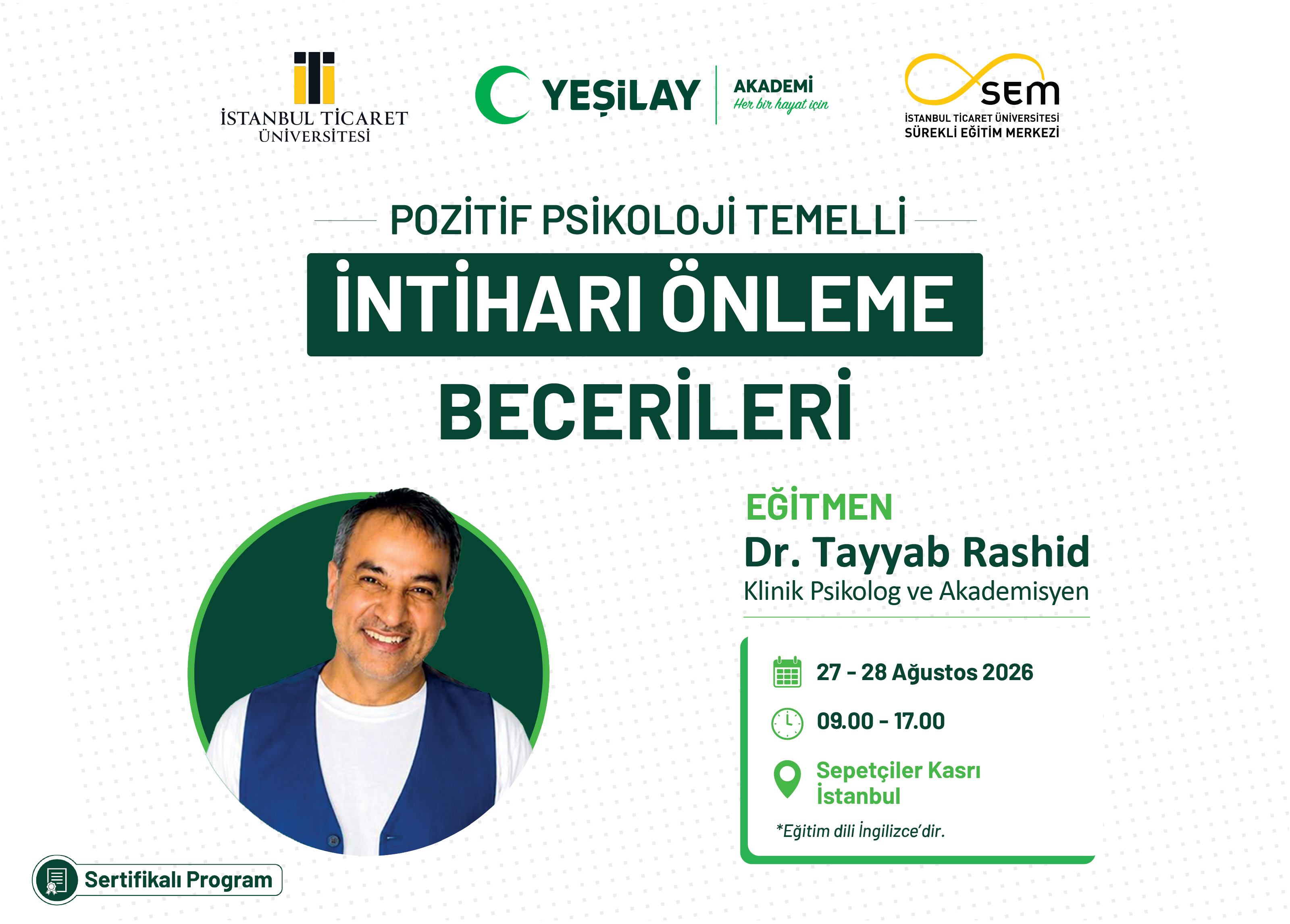 POZİTİF PSİKOLOJİ TEMELLİ İNTİHARI ÖNLEME BECERİLERİ EĞİTİMİ